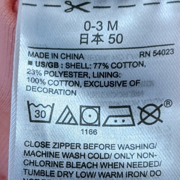 0-3 Months Baby Gap Pink Zip Up Hoodie with Embroidered Floral Detail - Picture 4 of 4